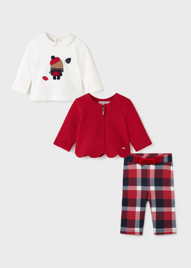 AW21 MAYORAL Baby Girls Red & Navy Leggings Set with Jacket - 2702