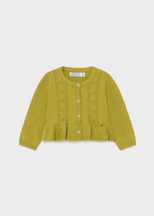 AW21 MAYORAL Baby Girls Olive Knitted Cardigan - 2387