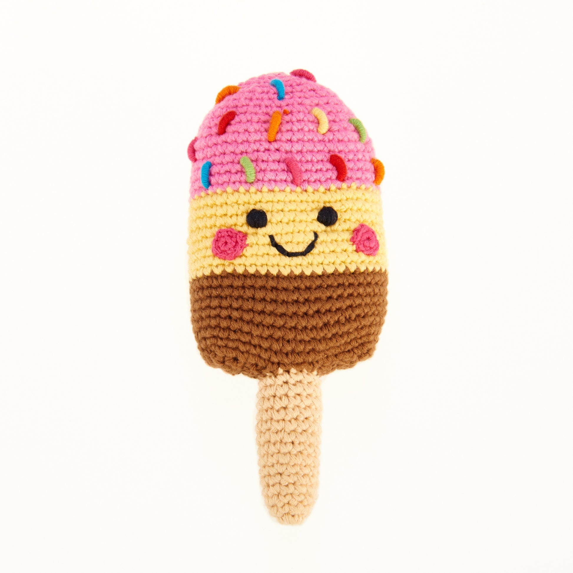 BEST YEARS  Fairtrade Cotton Ice Lolly Baby Rattle