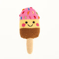 Best Years Fairtrade Cotton Pink Ice Lolly Knitted Baby Rattle