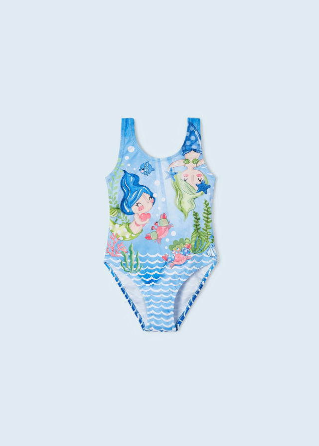 MAYORAL Girls Blue Mermaid Swimsuit - NON RETURNABLE
