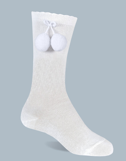 JC CASTELLA Pom Pom Socks - White