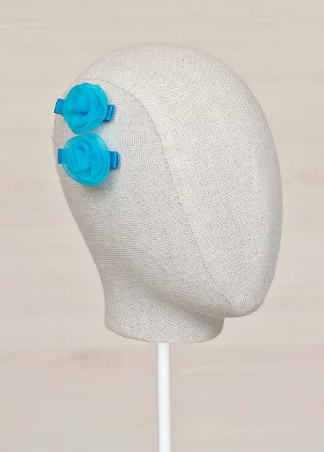 SS23 ABEL & LULA Girls Organza Turquoise Hair Clips