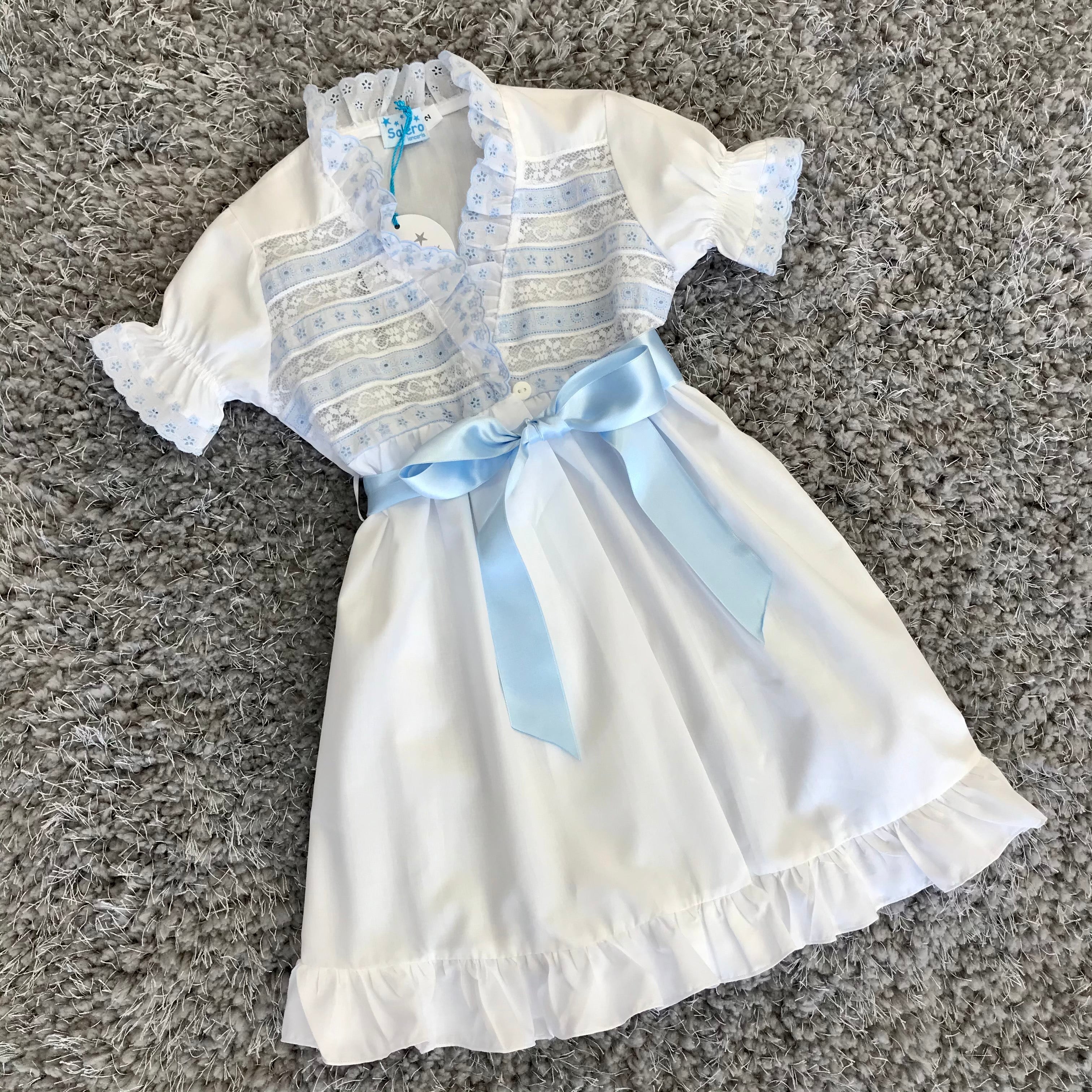 Salero Lenceria Daniela White & Blue Dressing Gown