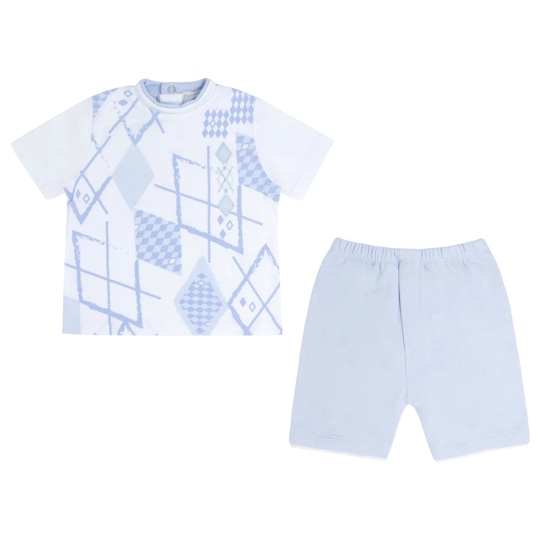 SS22 PASTELS & CO Artful Blue & White Baby Boys Short Set