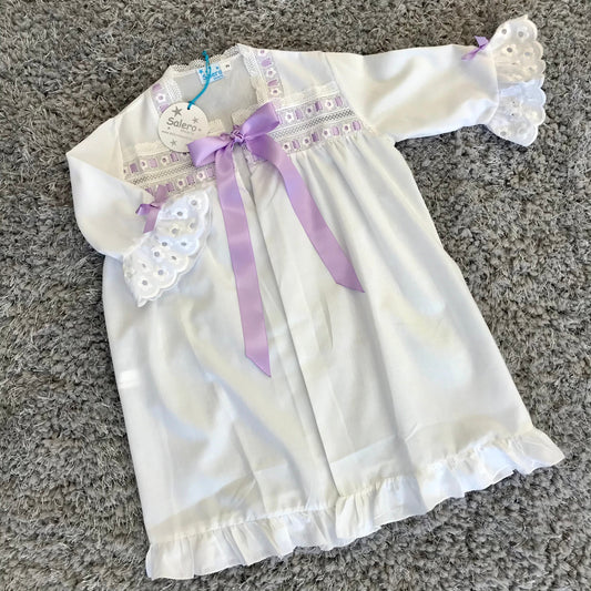 SALERO LENCERIA Lily White & Lilac Girls Dressing Gown - 8315