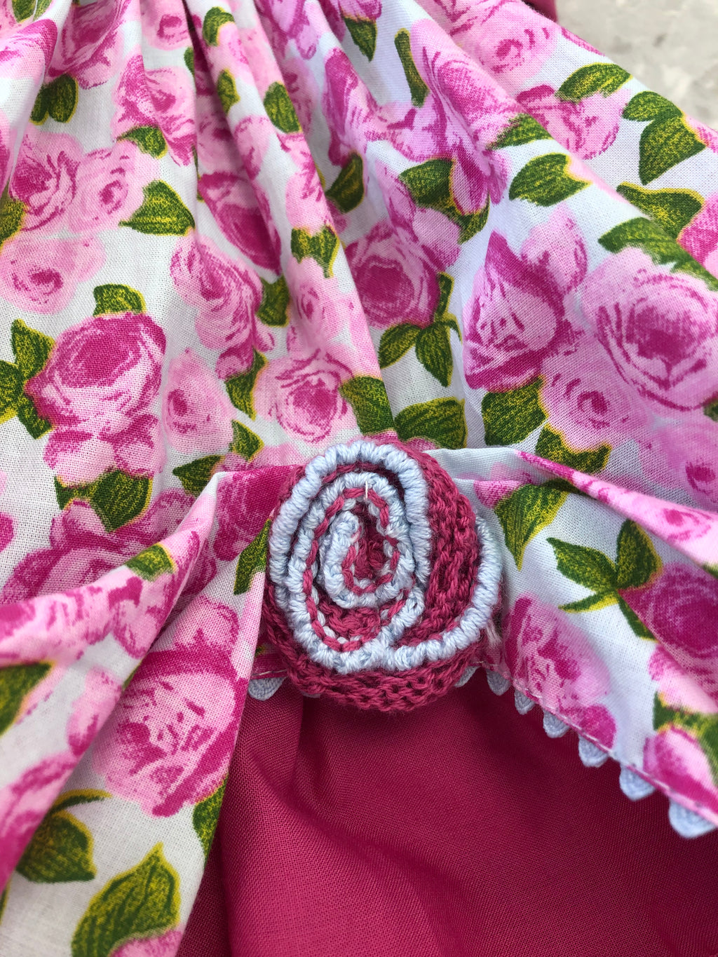 LOLITTOS Baby Girls Pink Floral Rose Puffball Dress