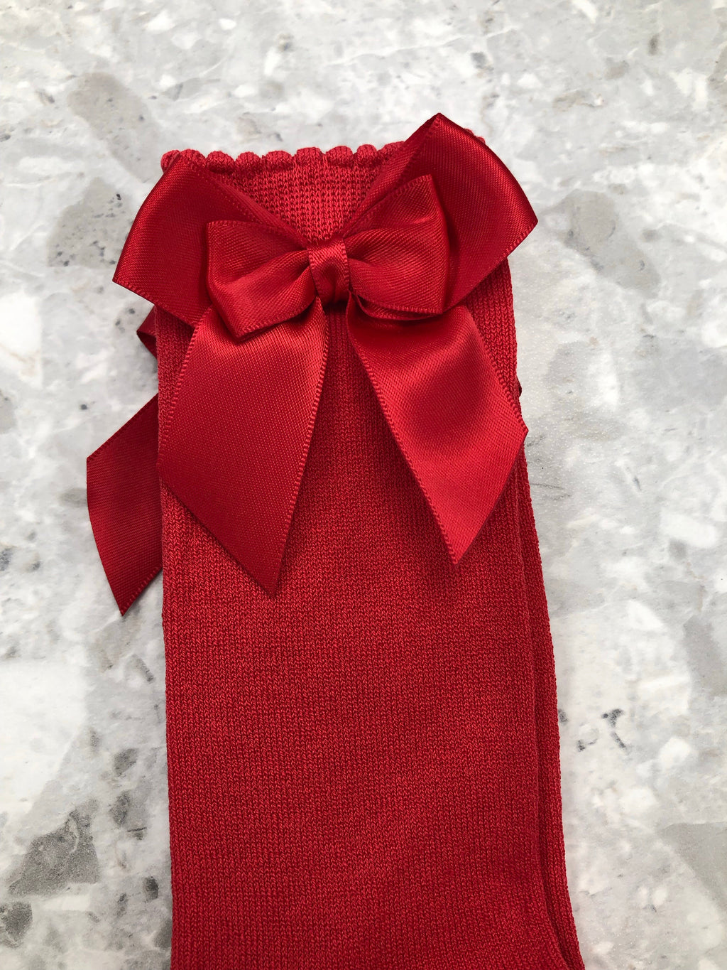 JC CASTELLA Satin Double Bow Socks - Red