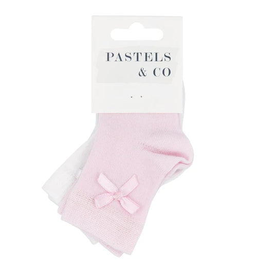 PASTELS & CO Leone Girls Pink & White Socks
