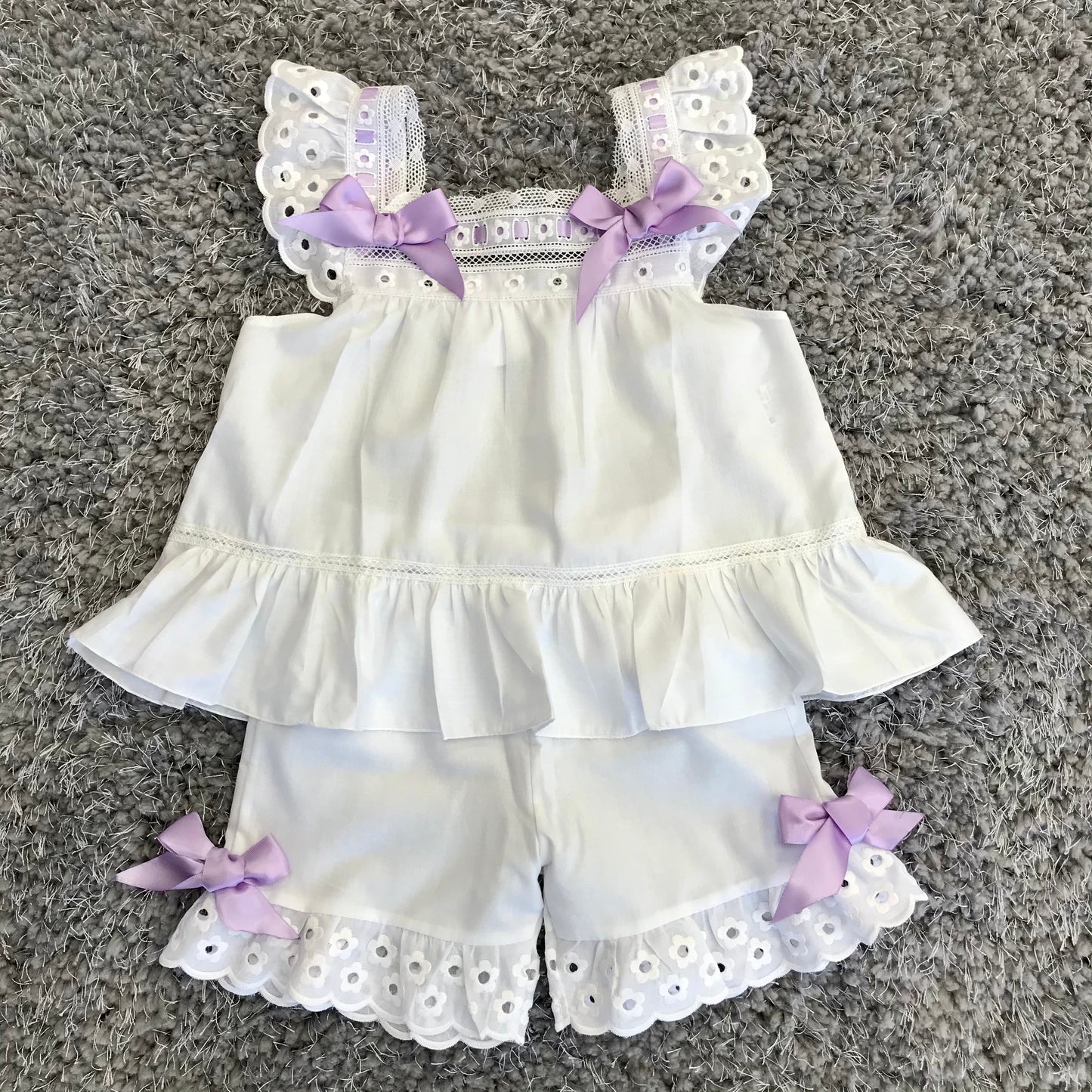 Salero Lenceria Lily White & Lilac Cotton Pyjamas