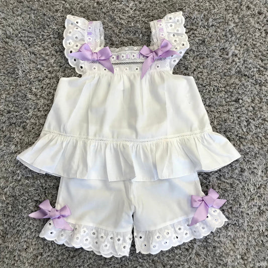 Salero Lenceria Lily White & Lilac Cotton Pyjamas