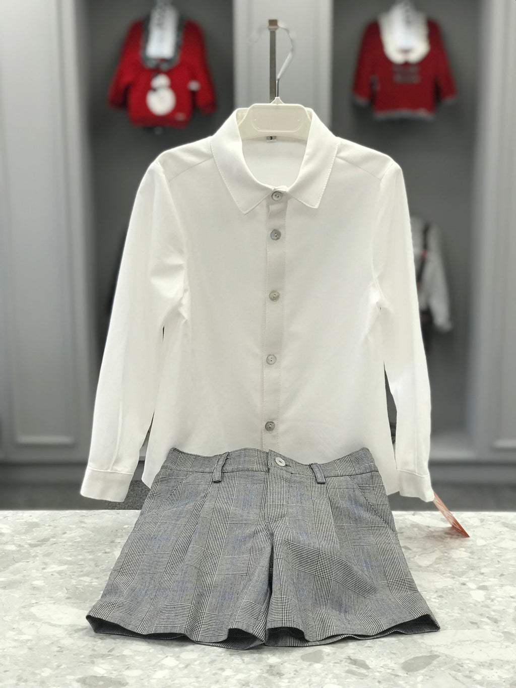 AW22 CUKA Price of Wales Check Boys Short Set