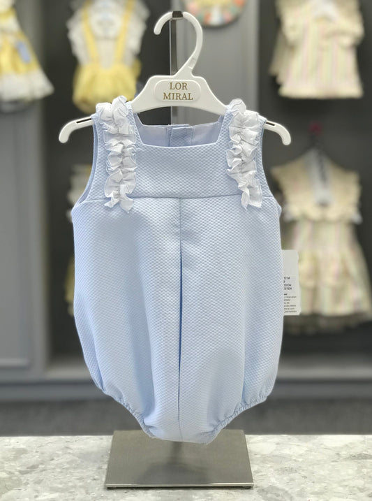 SS23 LOR MIRAL Edie Blue Frill Baby Girls Romper - 31119