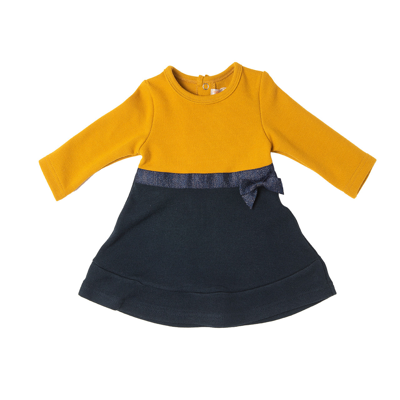 AW20 Babybol Mustard & Navy Colour Block Dress