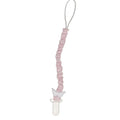 Baby Gi pink Pima cotton dummy clip with signature angel wings, made in Portugal.
