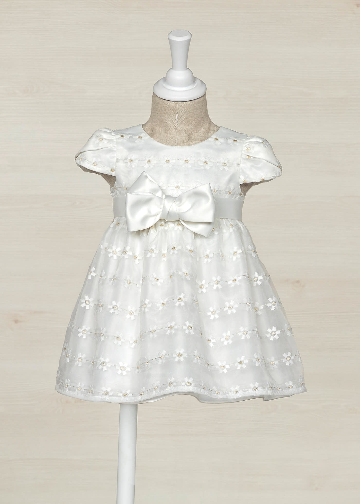 SS23 ABEL & LULA Baby Girls Cream & Gold Dress - 5016