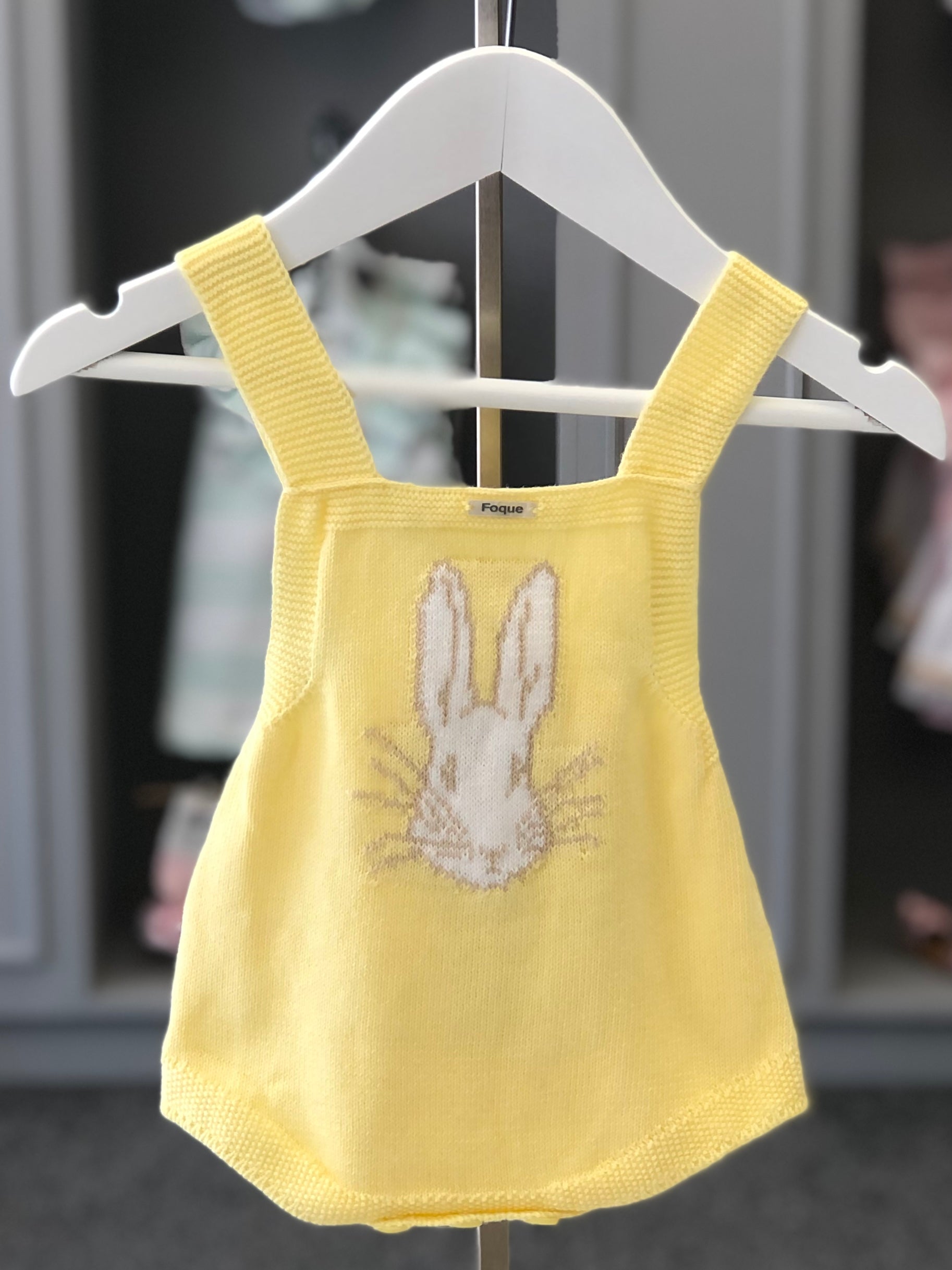 SS22 FOQUE Bunny Lemon Knitted Romper