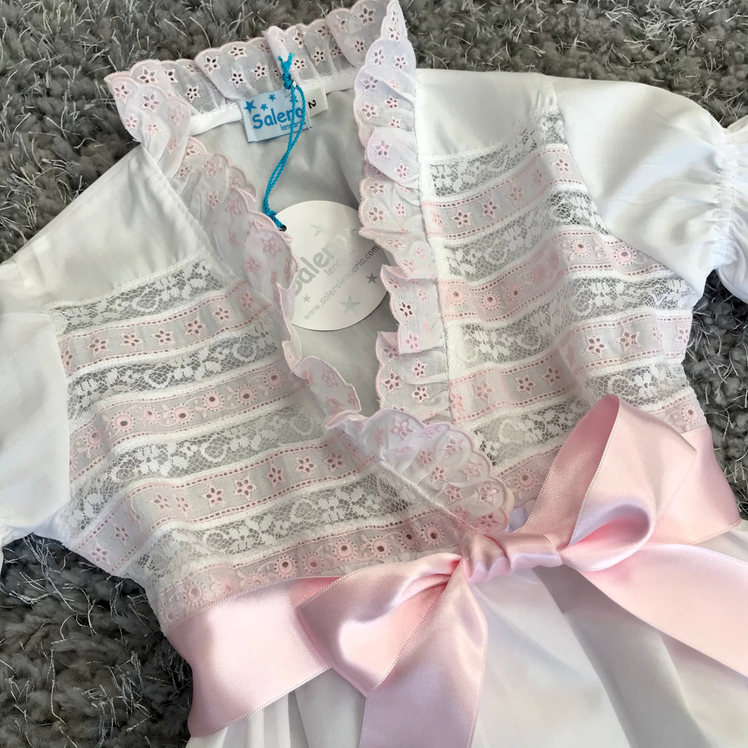 Salero Lenceria Daniela White & Pink Dressing Gown