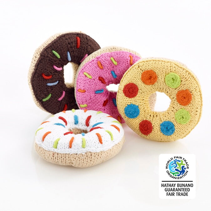 BEST YEARS Fairtrade Cotton Donut Baby Rattle