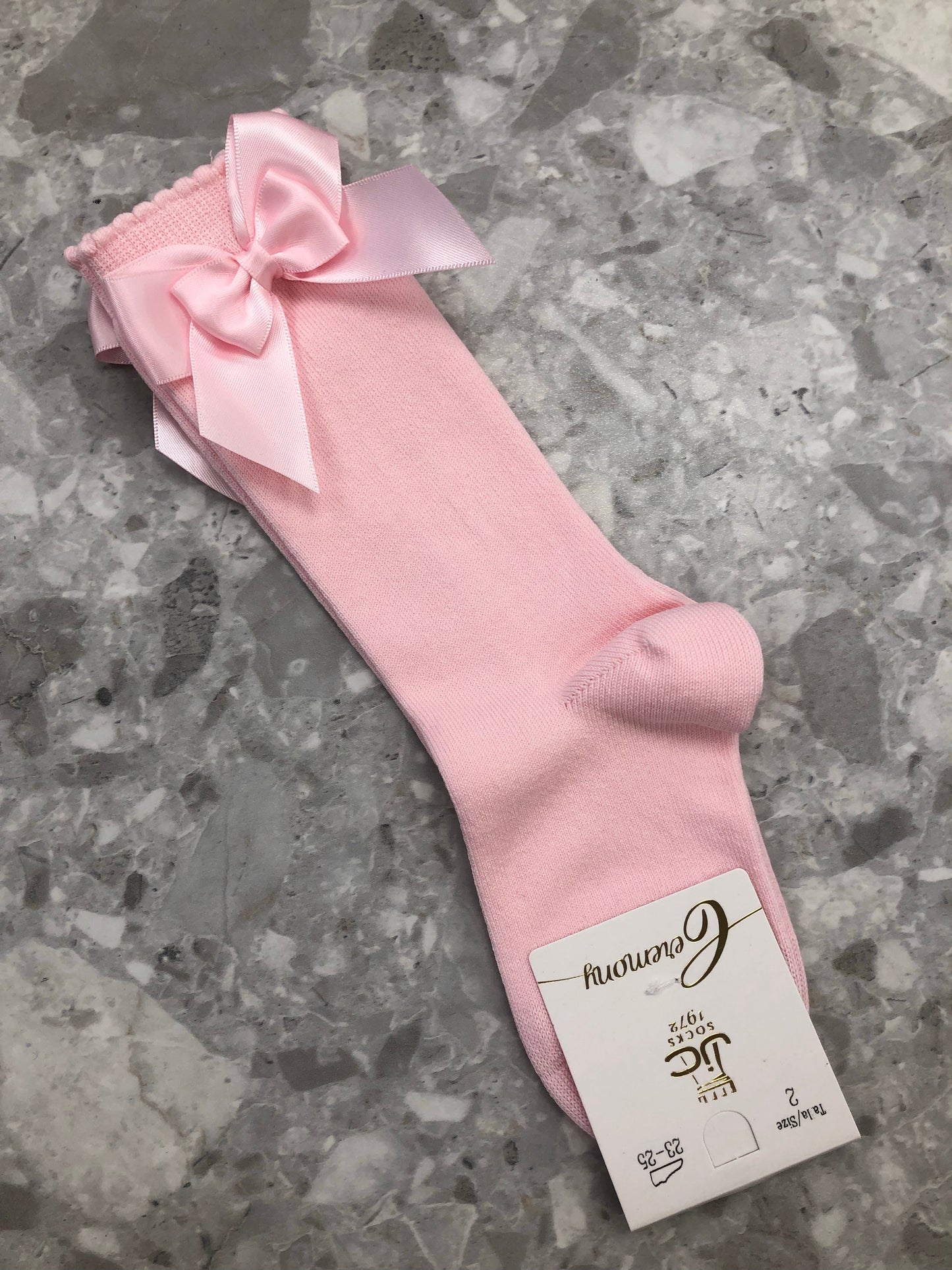 JC CASTELLA Satin Double Bow Socks - Pink