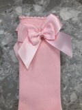 JC CASTELLA Satin Double Bow Socks - Pink
