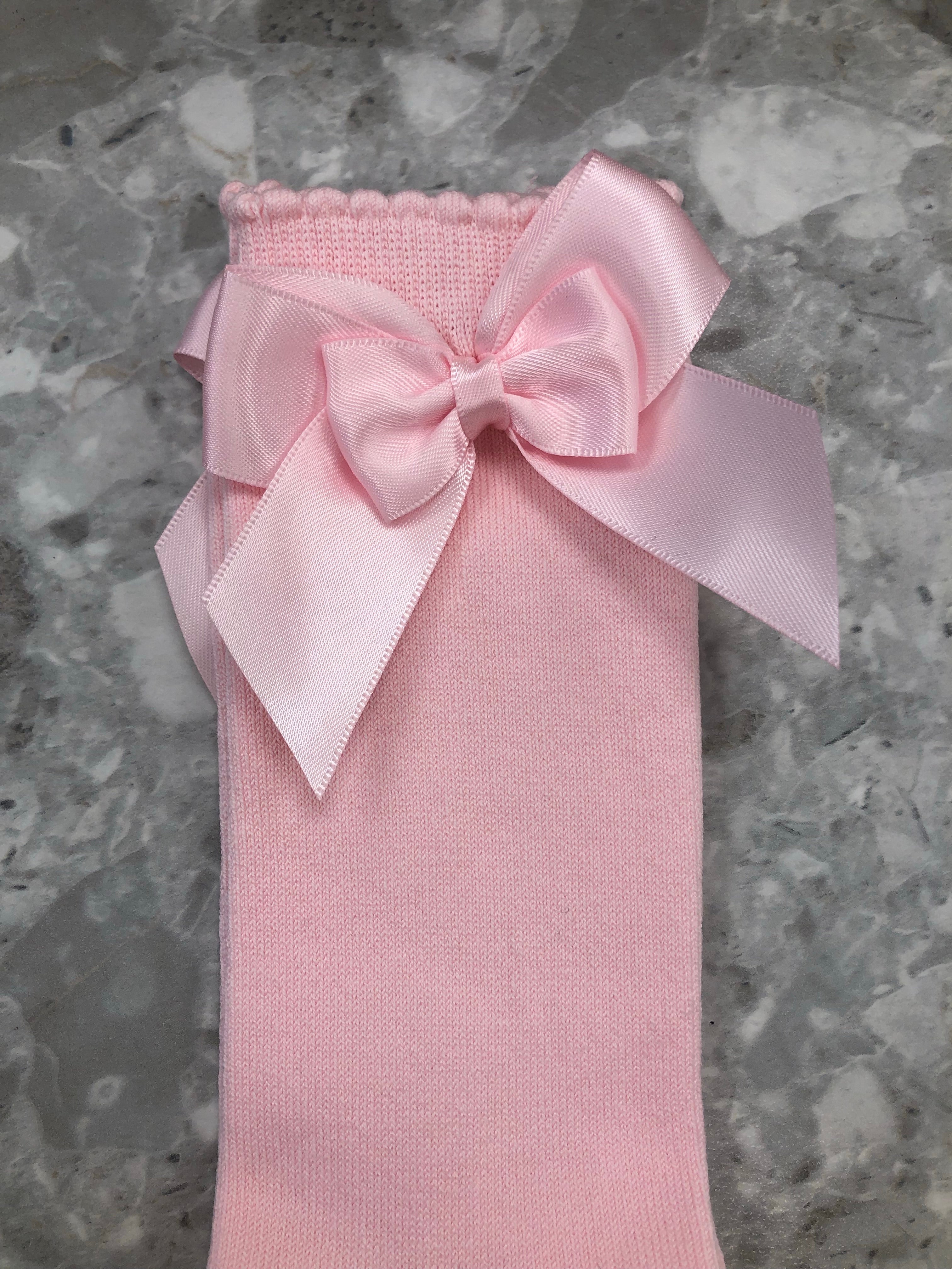 JC CASTELLA Satin Double Bow Socks - Pink