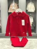RAHIGO Girls Cable Knit Red Tracksuit - 22234