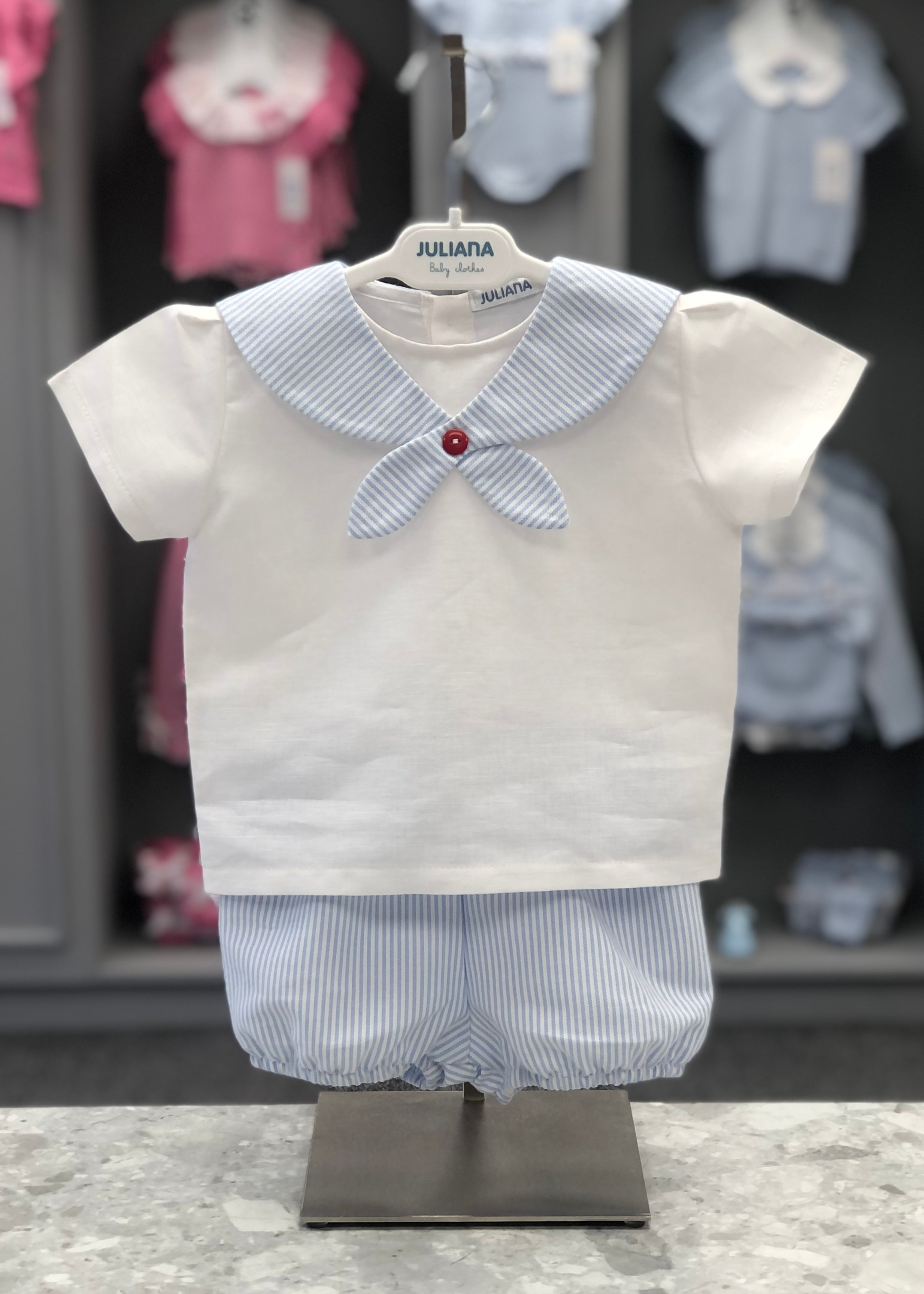 SS23 JULIANA Rayado Blue Sailor Jam Pant Set - J7171