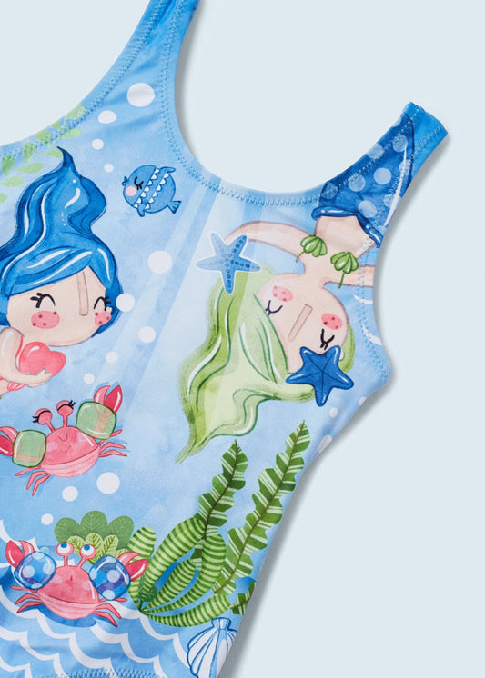 MAYORAL Girls Blue Mermaid Swimsuit - CLEARANCE SALE