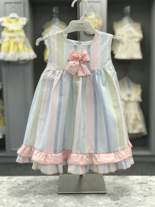SS23 LOR MIRAL Candy Pastel Stripe Girls Dress - 31408