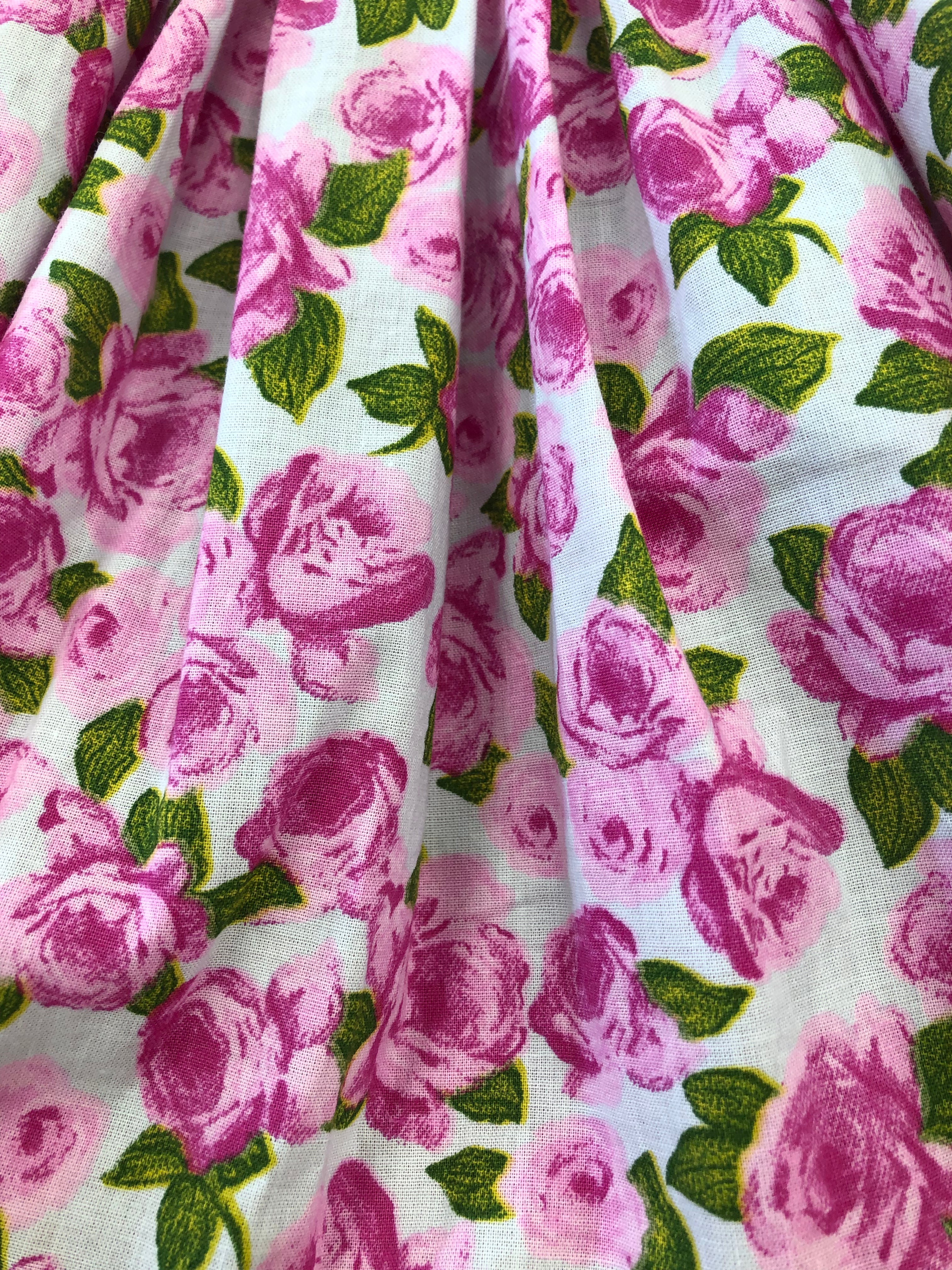 LOLITTOS Baby Girls Pink Floral Rose Puffball Dress