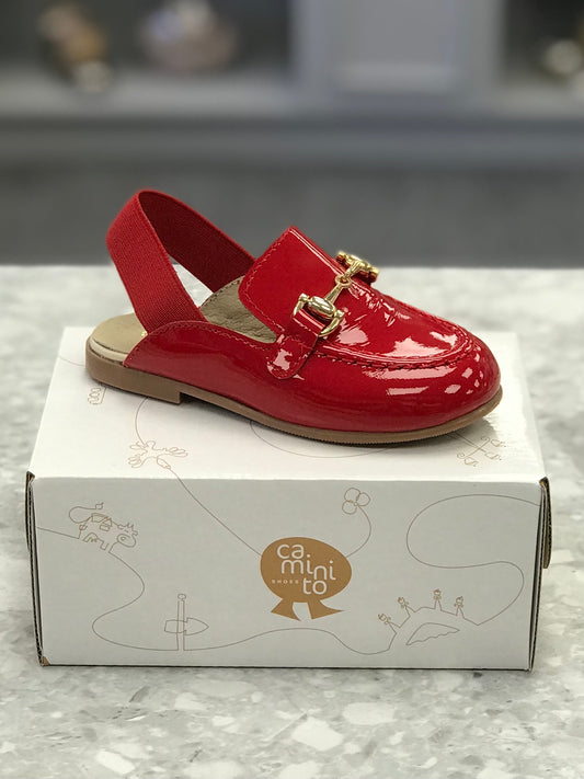 CAMINITO Red Patent Leather Slingback Loafer