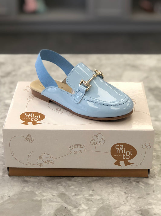 SS22 CAMINITO Blue Patent Leather Slingback Loafer