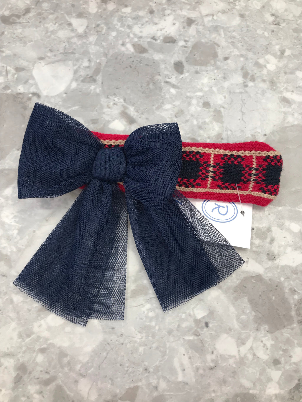 AW21 RAHIGO Red & Navy Girls Headband - 21256