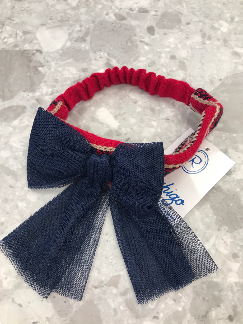 AW21 RAHIGO Red & Navy Girls Headband - 21256