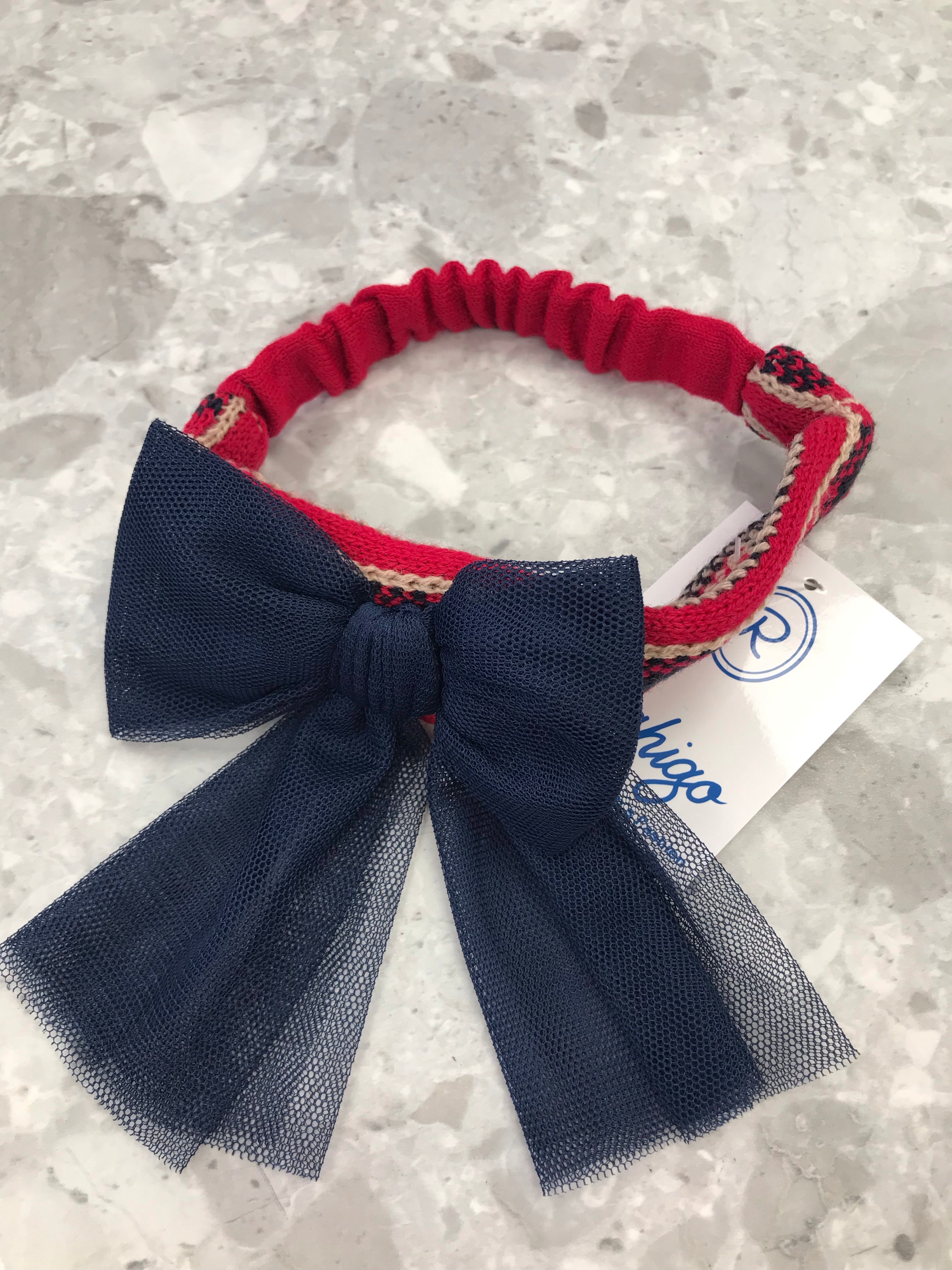 AW21 RAHIGO Red & Navy Girls Headband - 21256