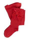 JC CASTELLA Girls Red Velvet Bow Tights - 47400