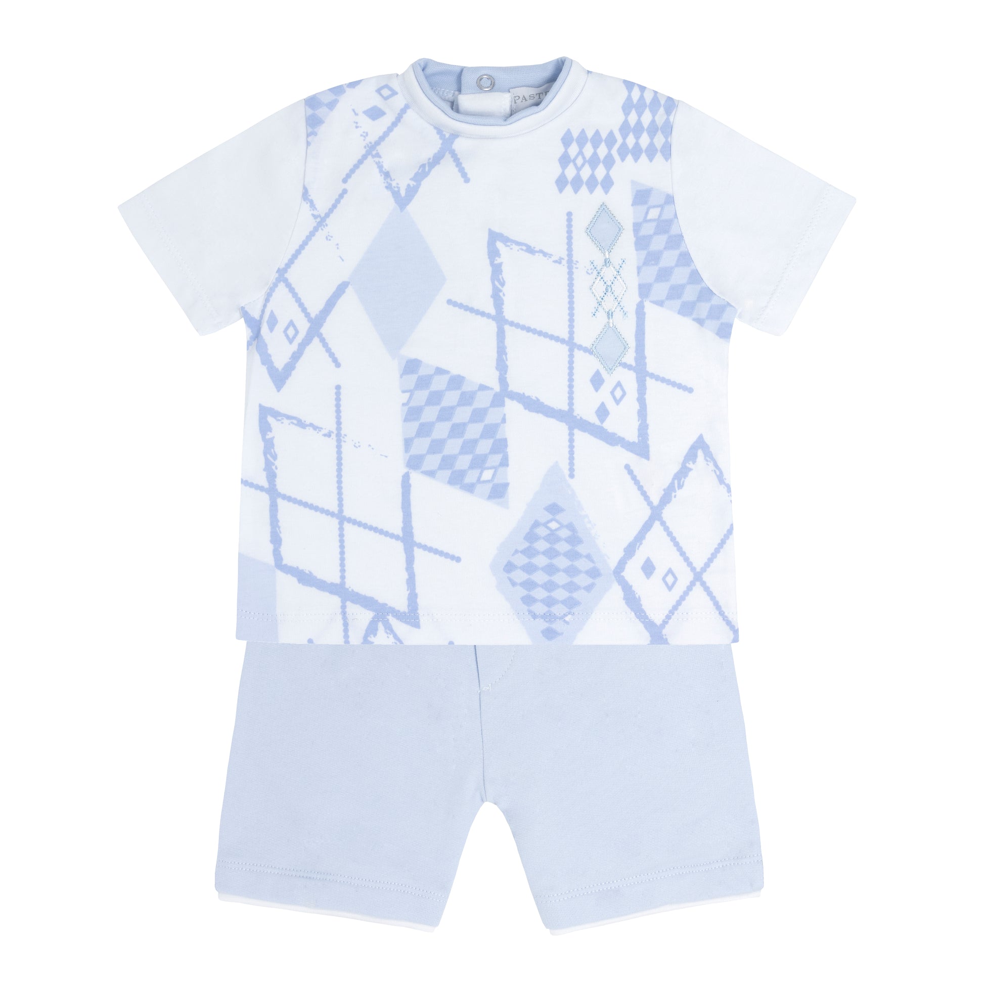 SS22 PASTELS & CO Artful Blue & White Baby Boys Short Set