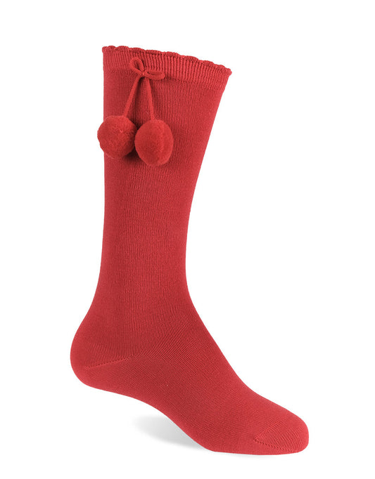 JC CASTELLA Pom Pom Socks - Red