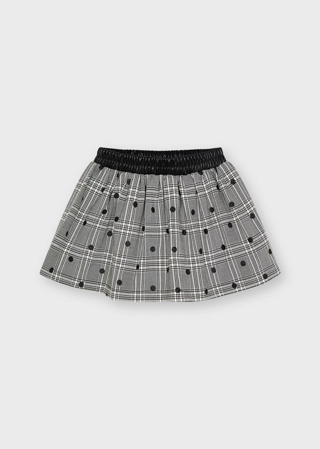 MAYORAL Girls Black Polka Dot Glitter Skirt 