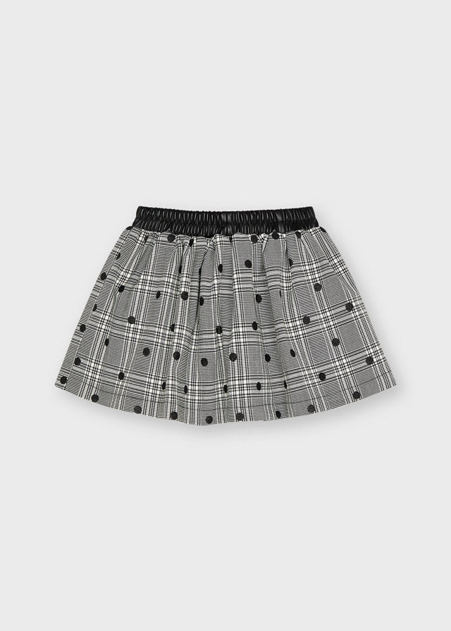 MAYORAL Girls Black Polka Dot Glitter Skirt 