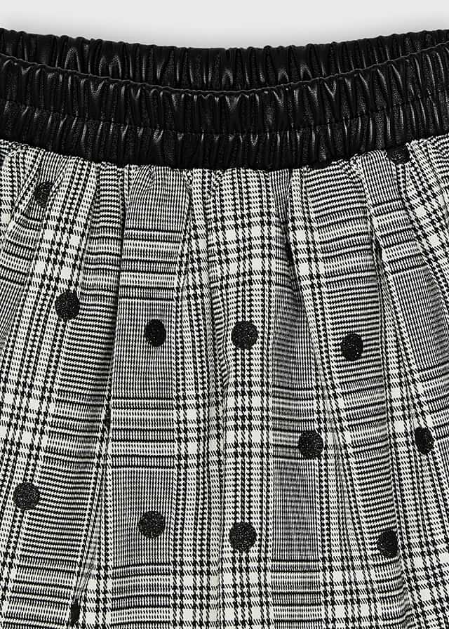 AW21 MAYORAL Girls Black Polka Dot Glitter Skirt - 4903