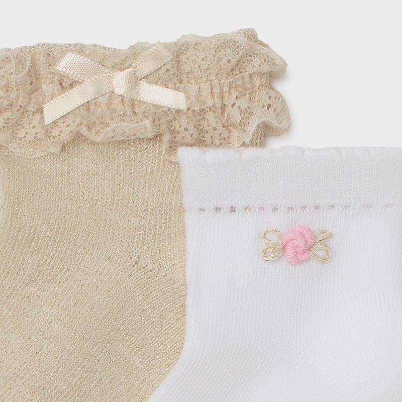 Mayoral Mini Girls Champagne Ankle Socks - 10011