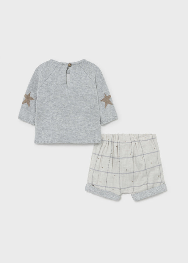 AW21 MAYORAL Baby Boys Grey Bunny Three Piece Short Set - 2223
