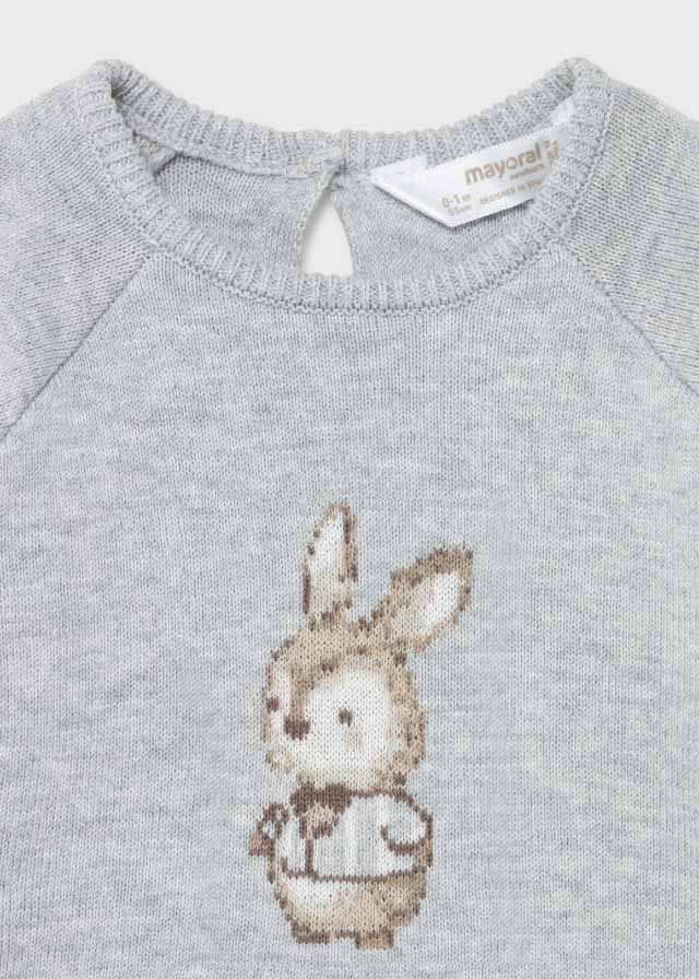 AW21 MAYORAL Baby Boys Grey Bunny Three Piece Short Set - 2223