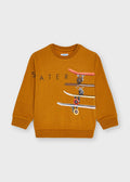 Mayoral boys mustard skater sweatshirt 4402 - front view